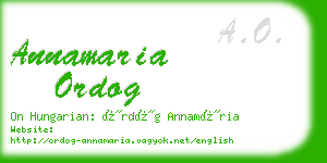 annamaria ordog business card